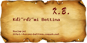Körömi Bettina névjegykártya